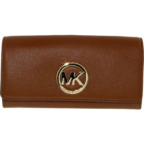 michael kors small brown wallet|designer brown leather wallet.